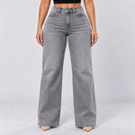 Gray jeans, Front view